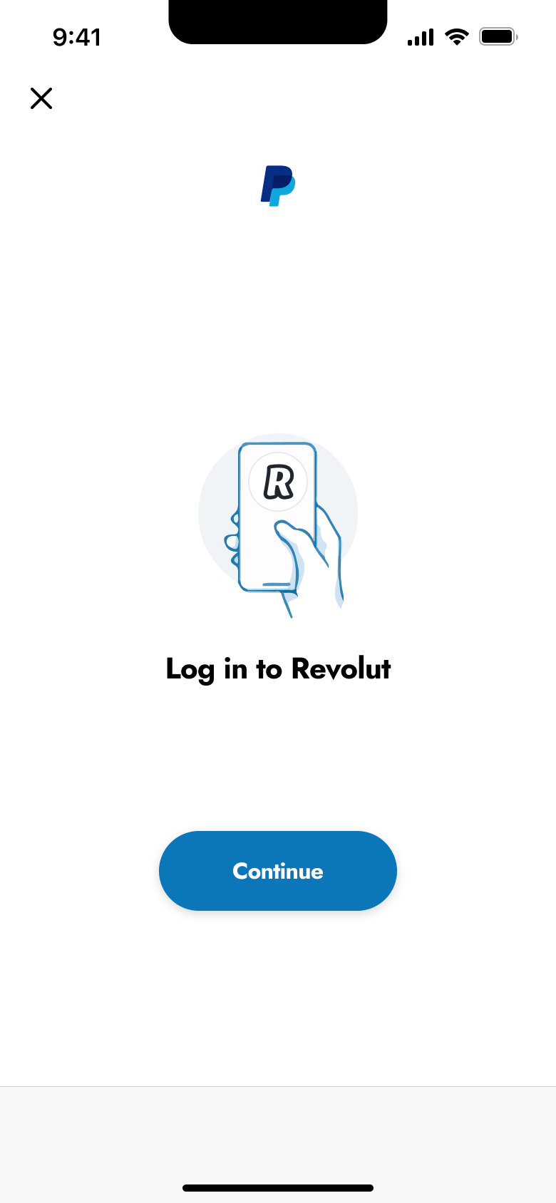 Log in to your bank: continue to bank app.