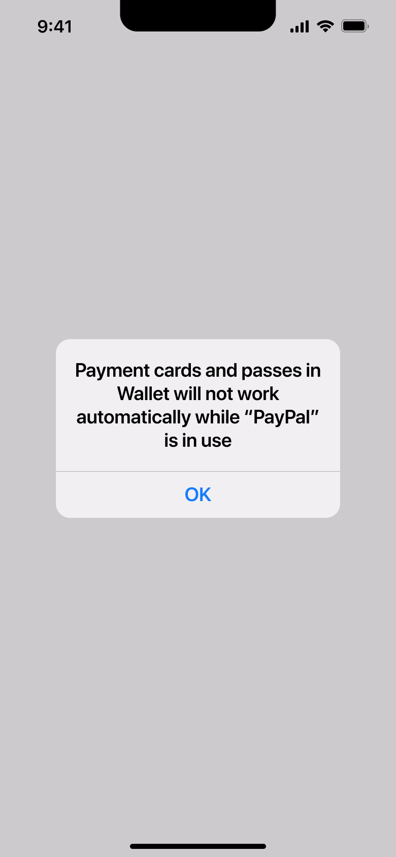 Wallet passes notice alert over the scanner.