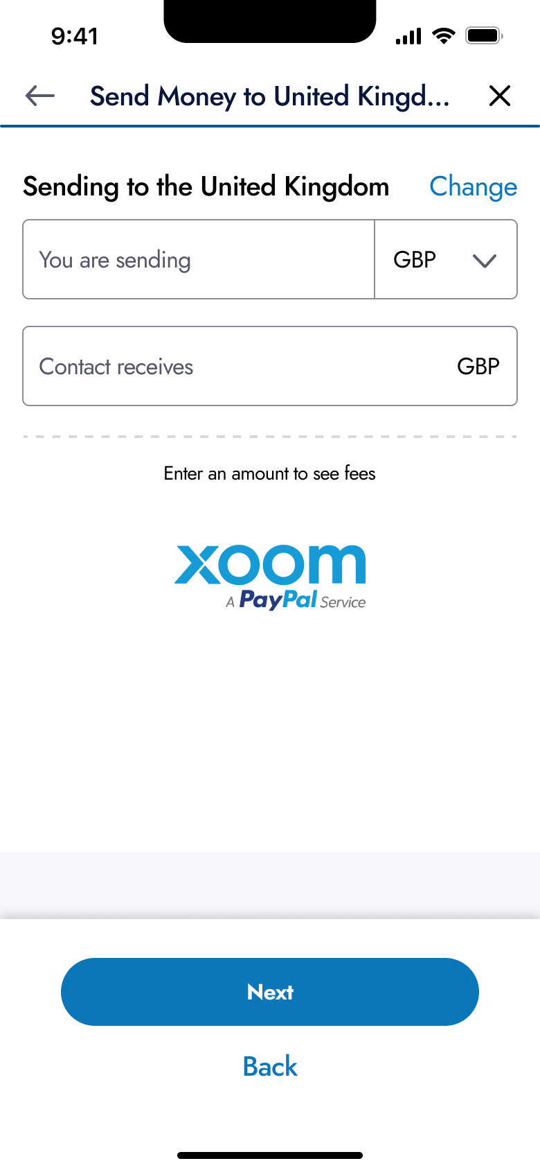 International send amount empty with next.