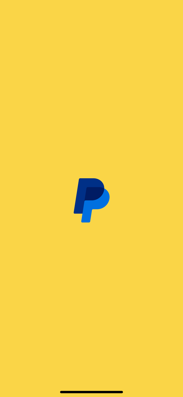 Launch screen with logo on yellow.