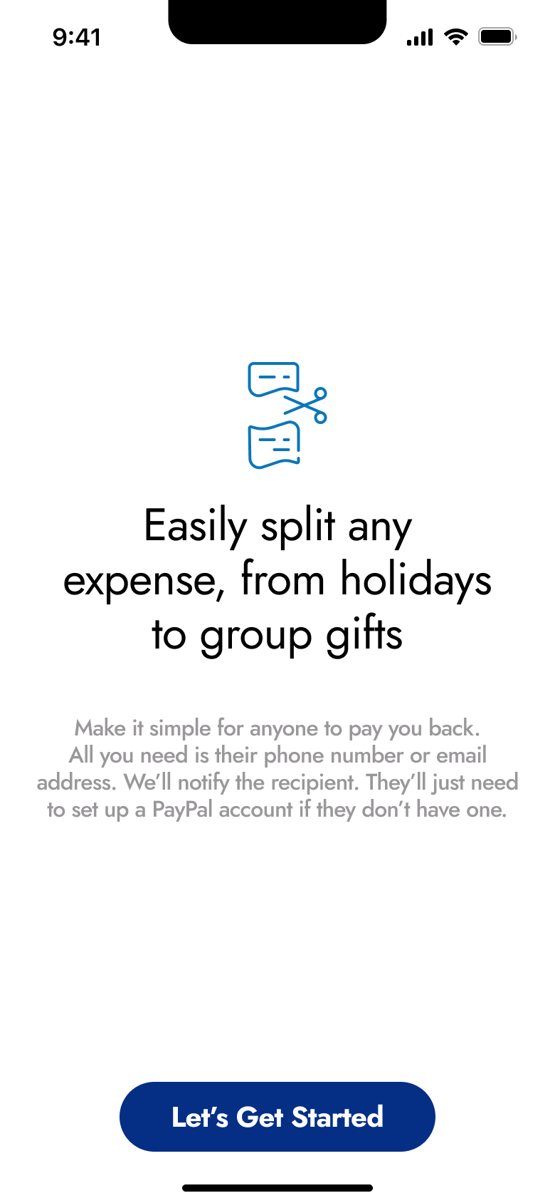 Easily split any expense: get started.