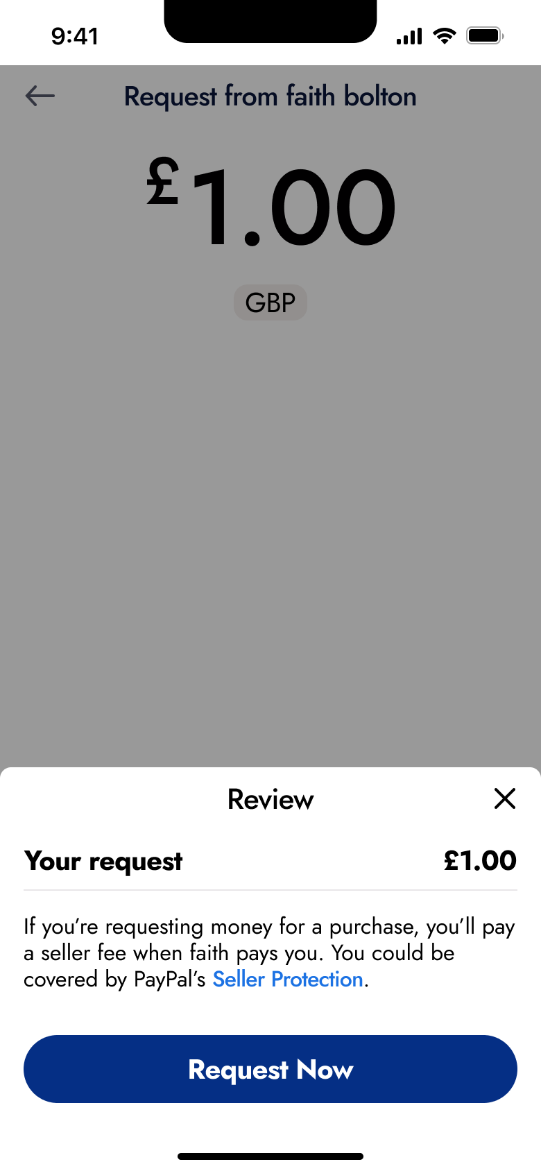 Review your request sheet with seller fee note and request now.