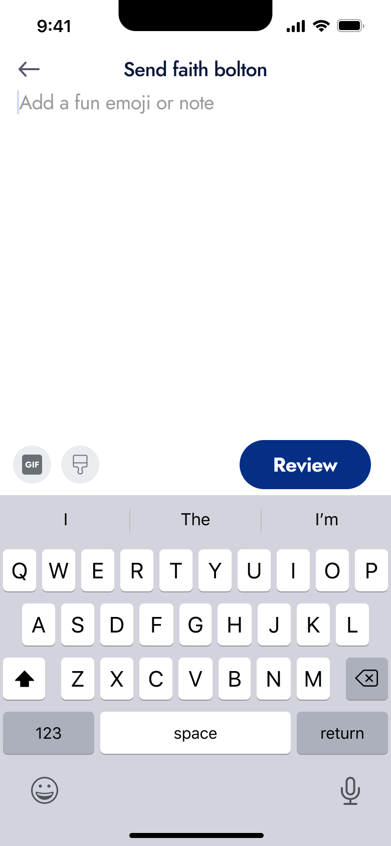 Add a fun emoji or note to the payment.