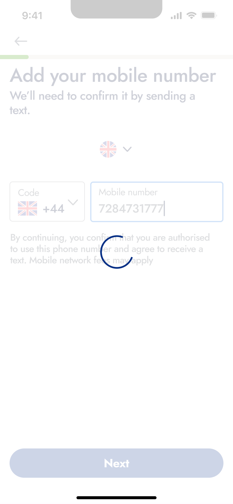 Add your mobile number submitting with spinner.