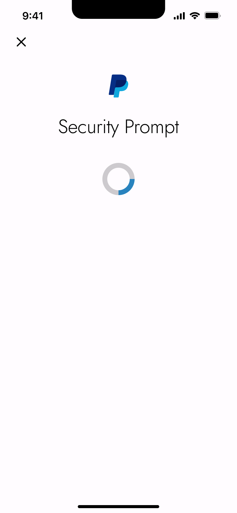 Security prompt spinner.