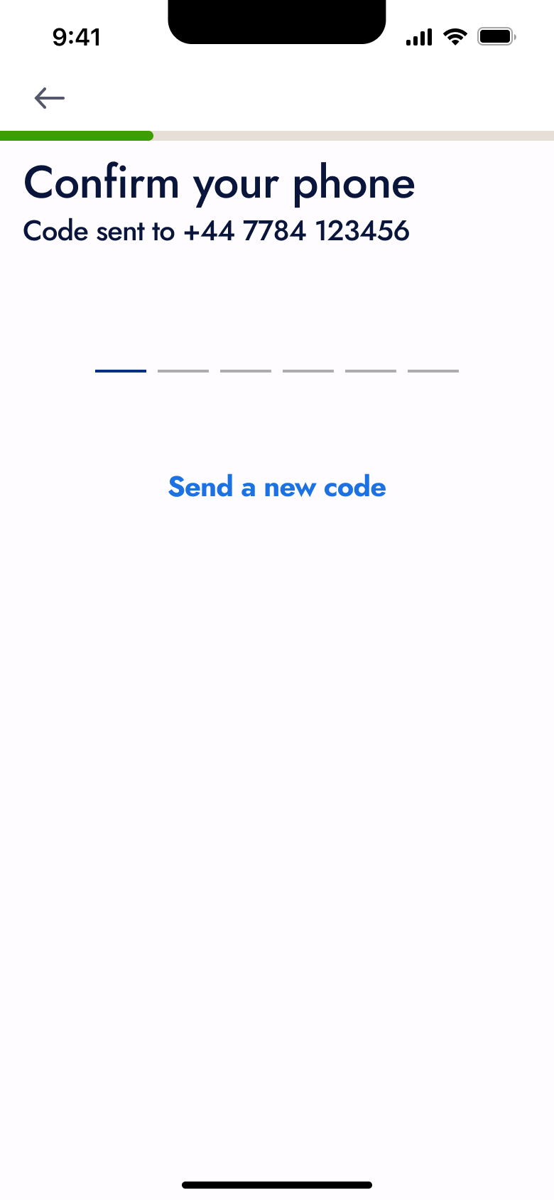 Confirm your phone code entry without keyboard.