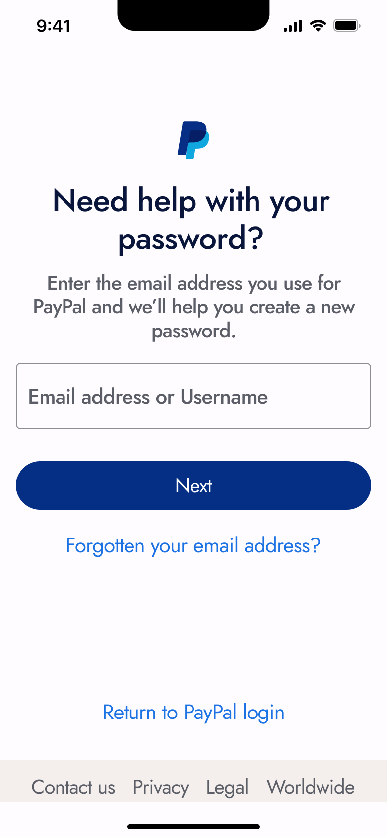 Need help with your password: enter email or username.