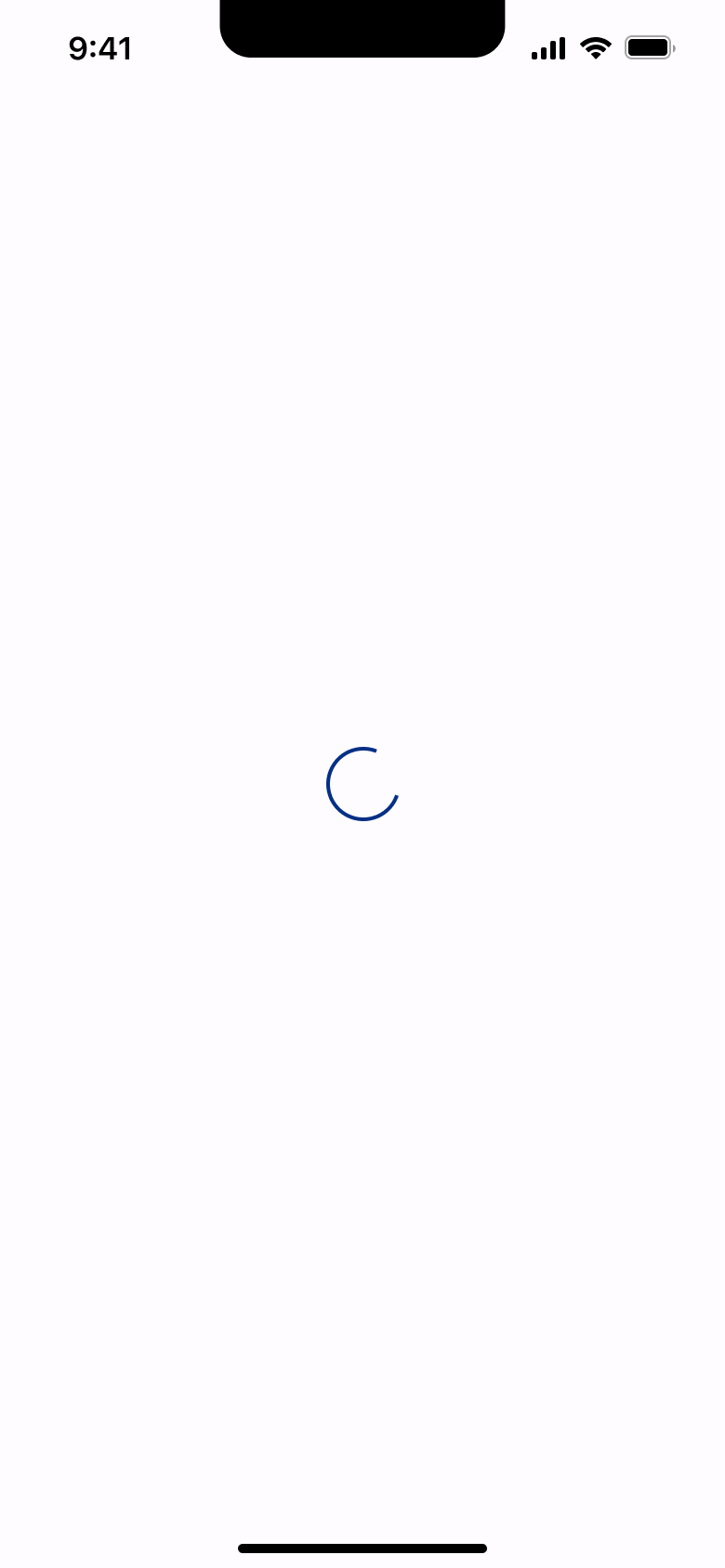 Loading spinner on white.