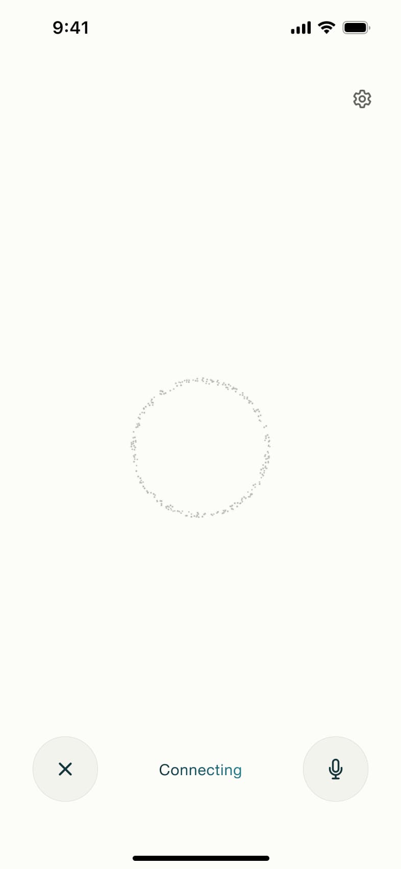 Hands-free voice mode connecting.