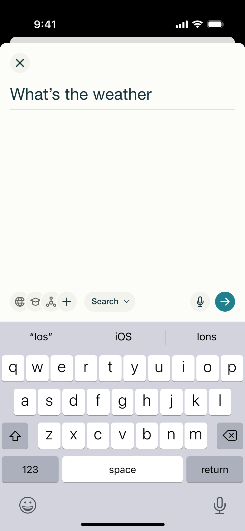 Query being typed with send.
