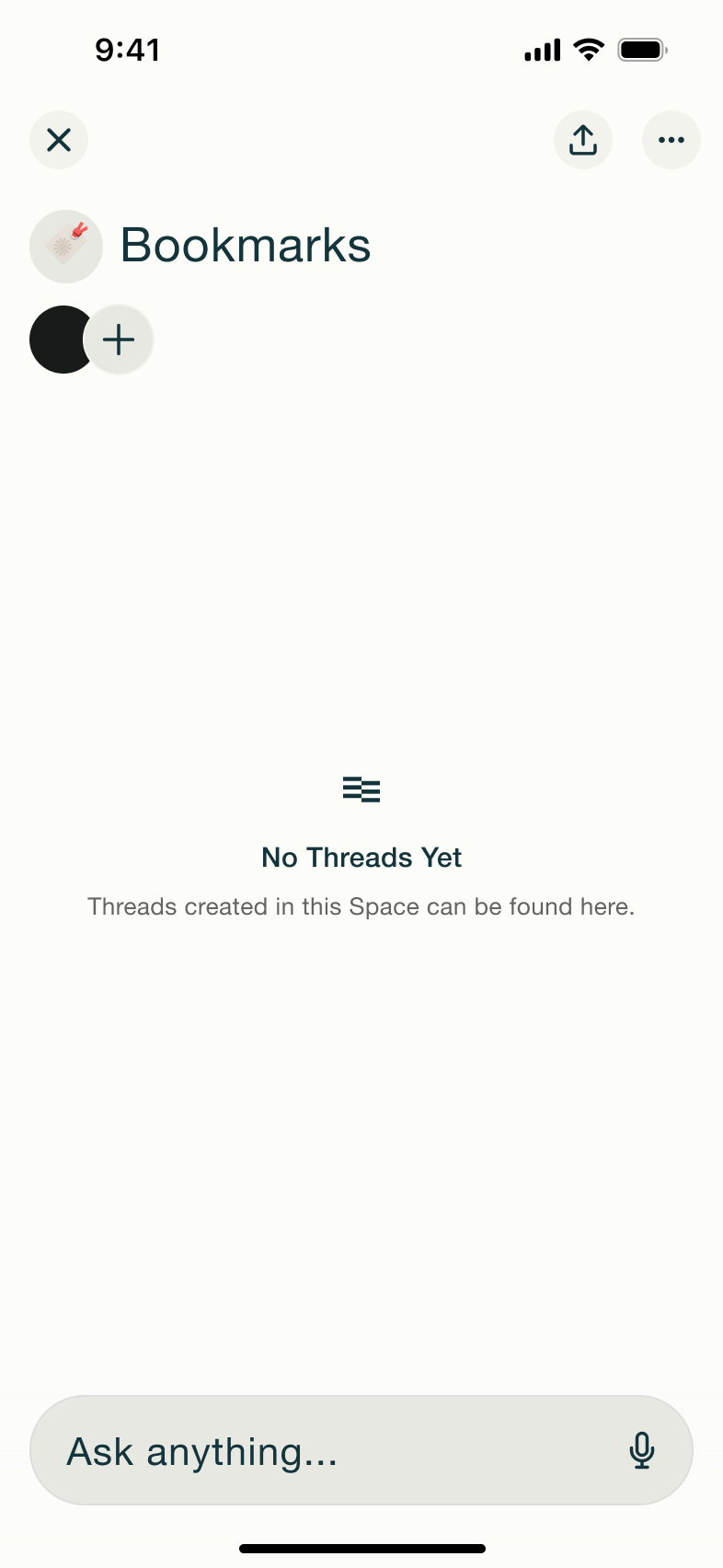 Bookmarks space: no threads yet.