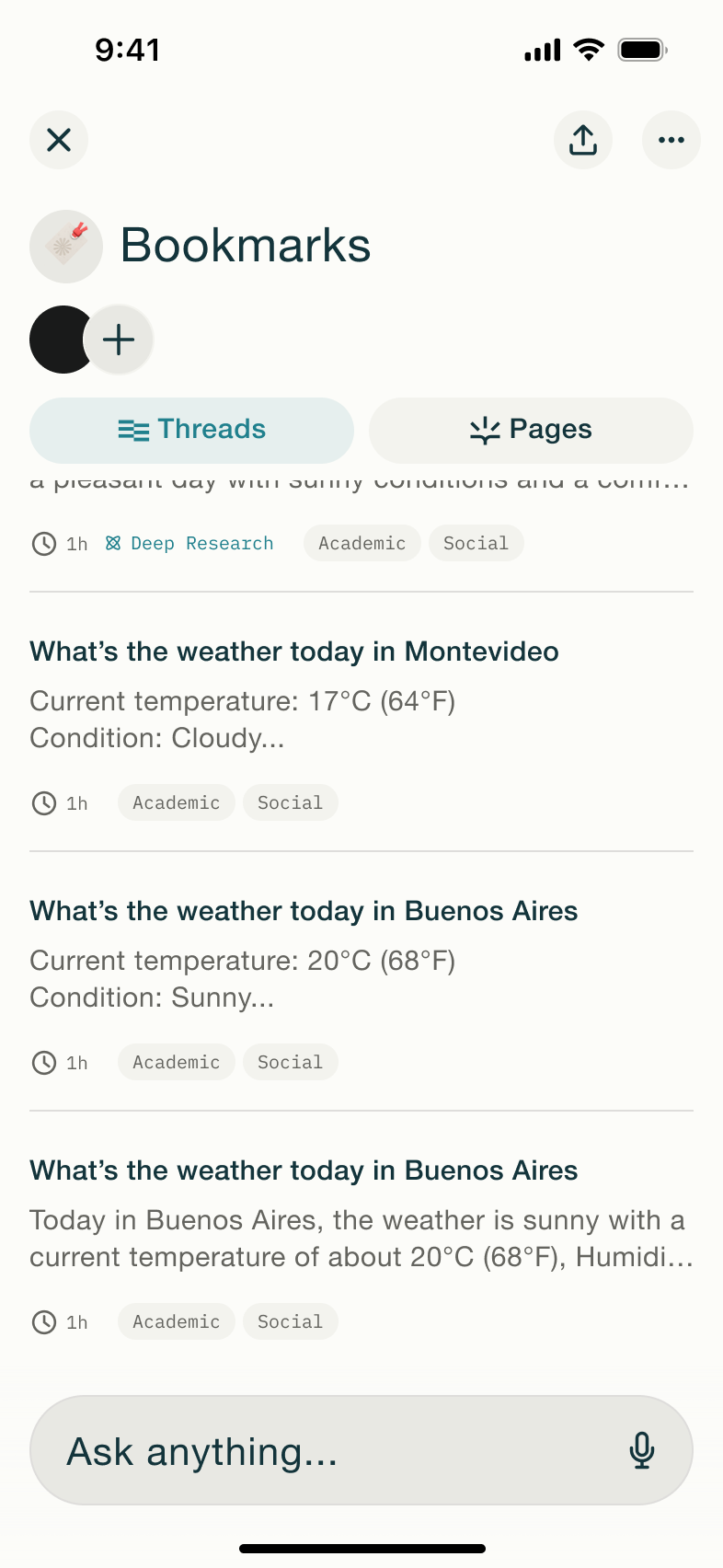Bookmarks threads scrolled.