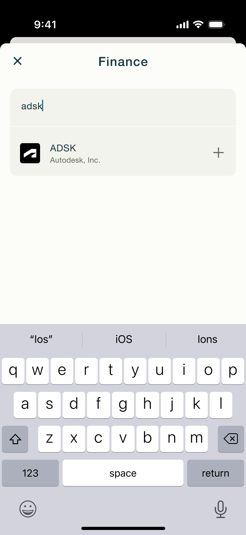 Finance search result for a ticker.