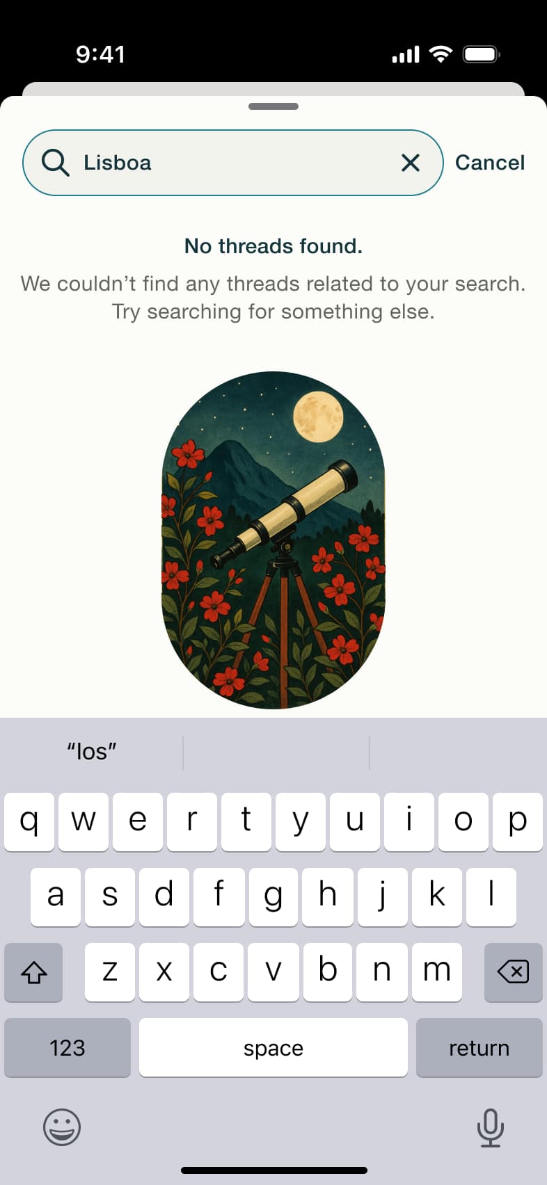 No threads found for the search.
