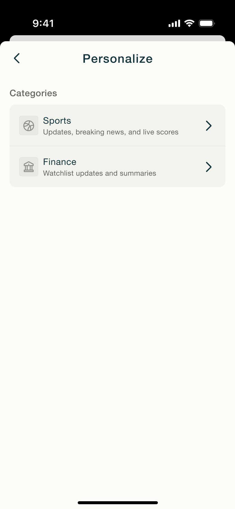 Perplexity flow, step 1: Personalize watchlist 1