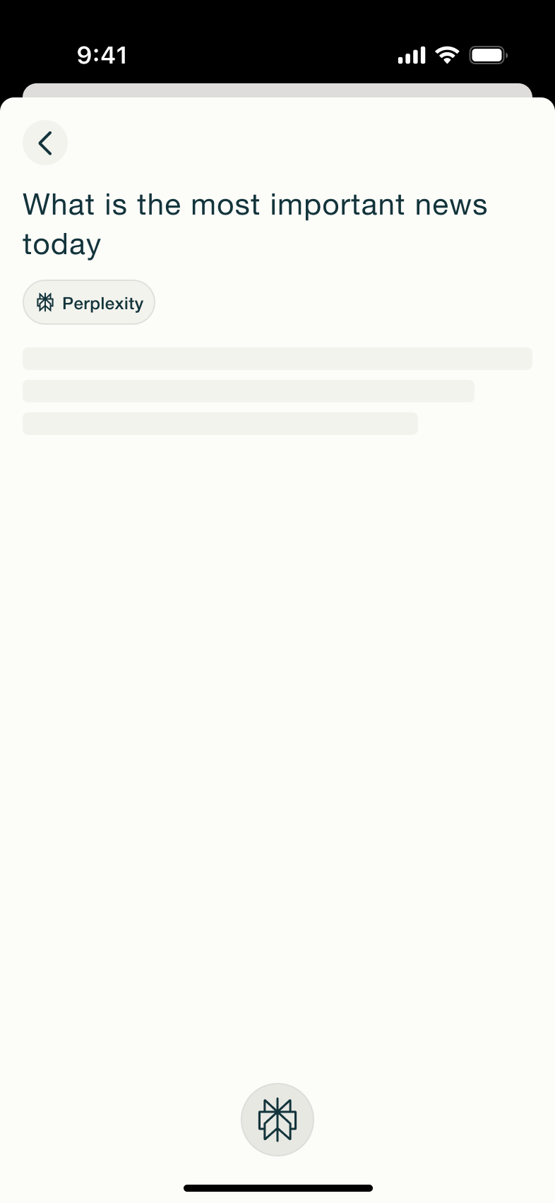 Perplexity flow, step 1: search results 1