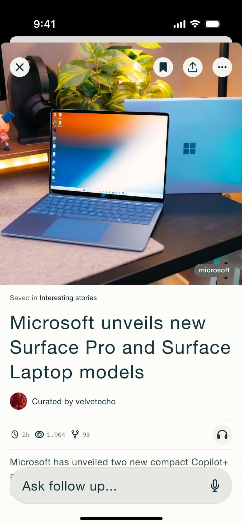Story saved to space.