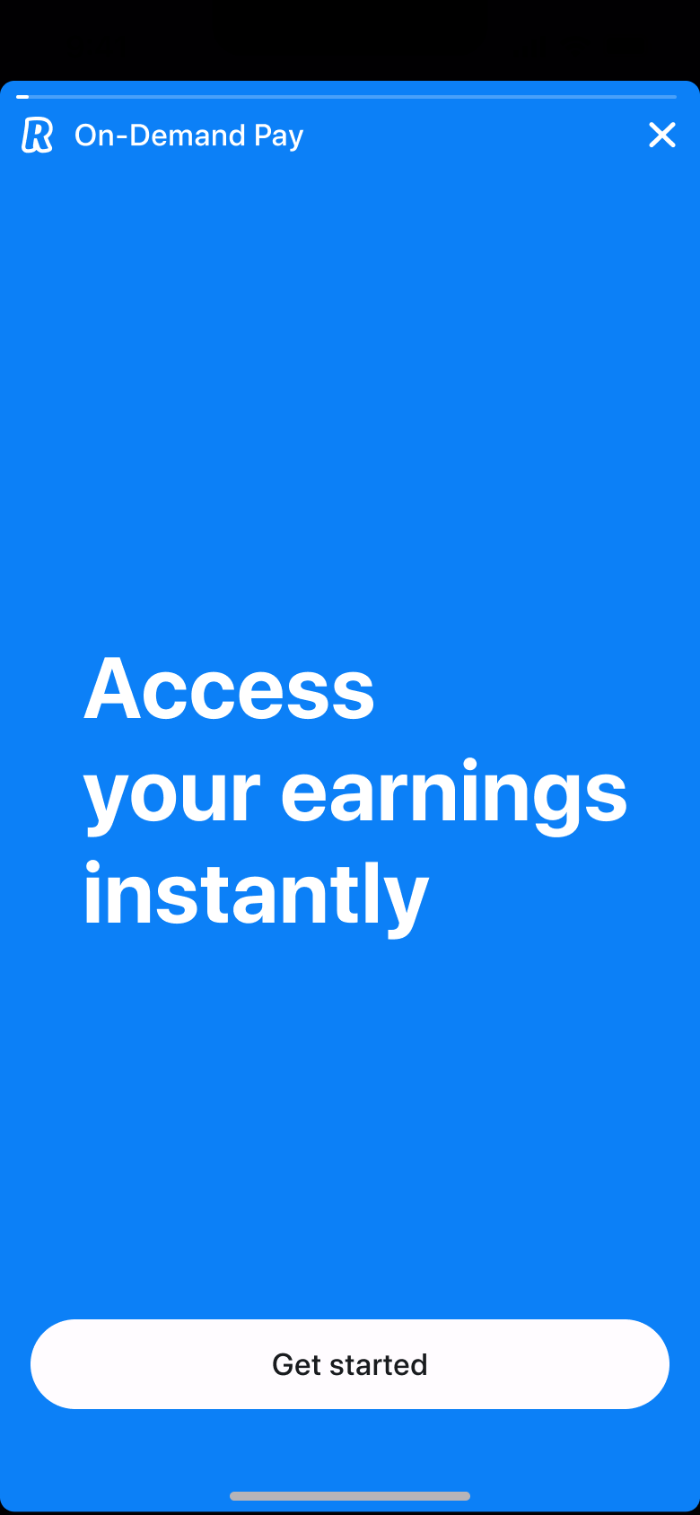 On-demand pay intro: access your earnings instantly.