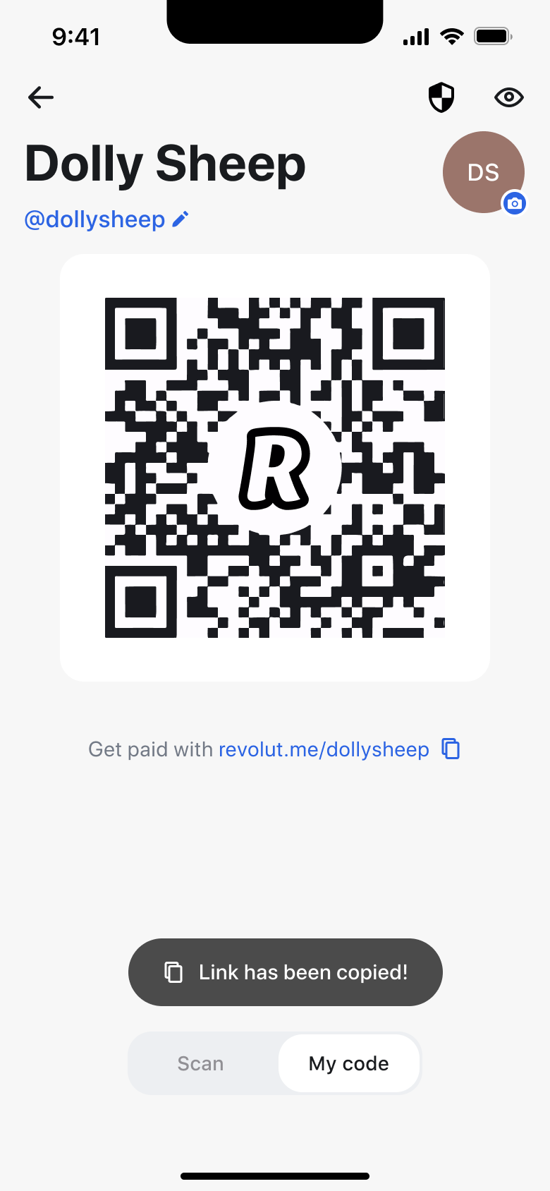 My code with link copied toast.