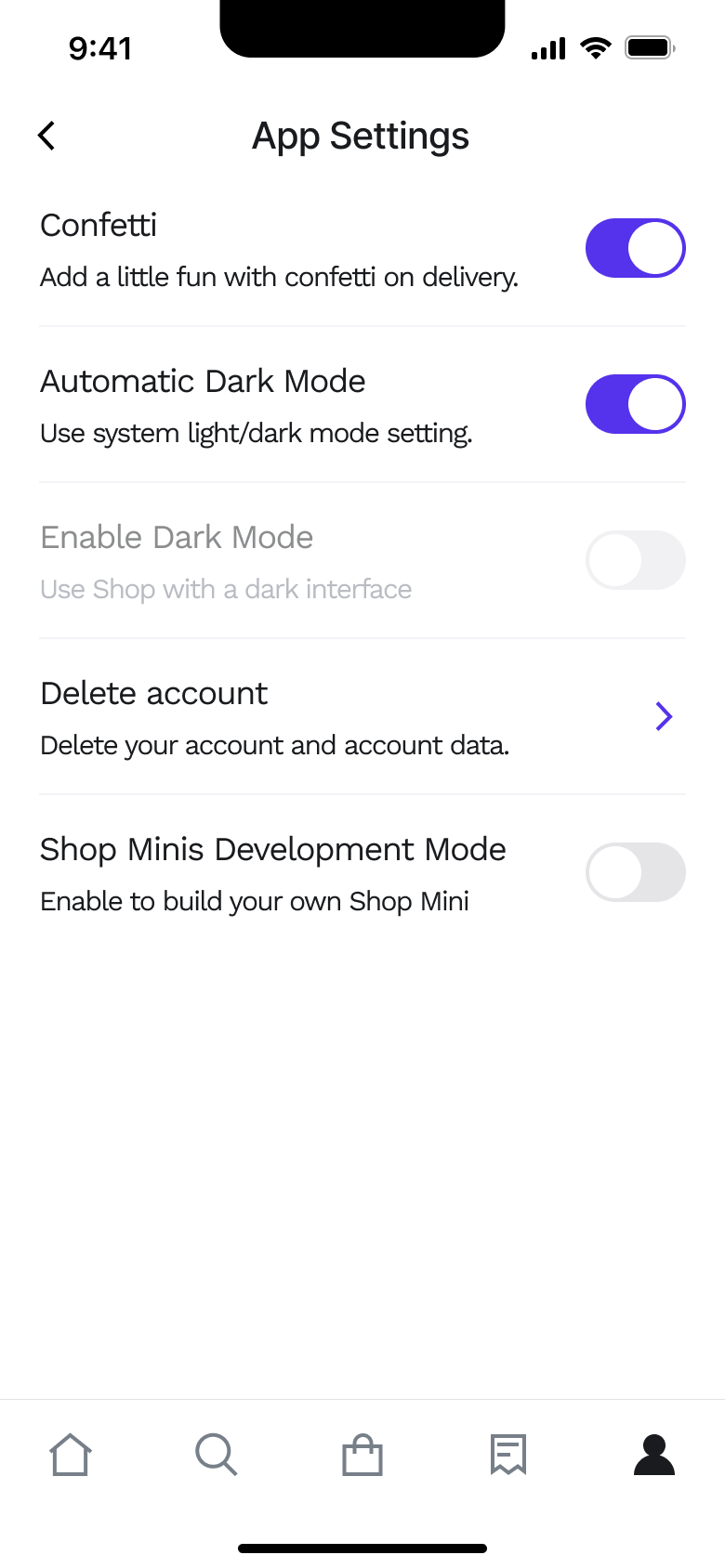 Shop flow, step 1: account-settings 13