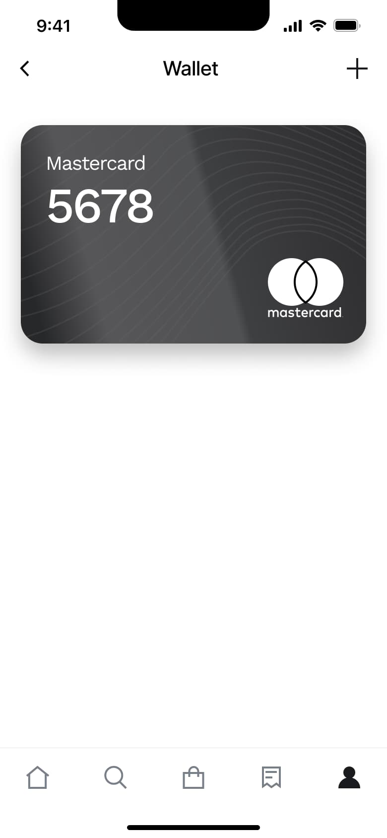 Wallet with saved card.