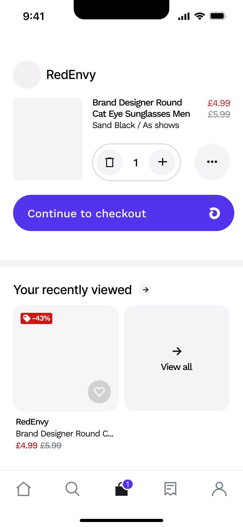 Bag continue to checkout loading.