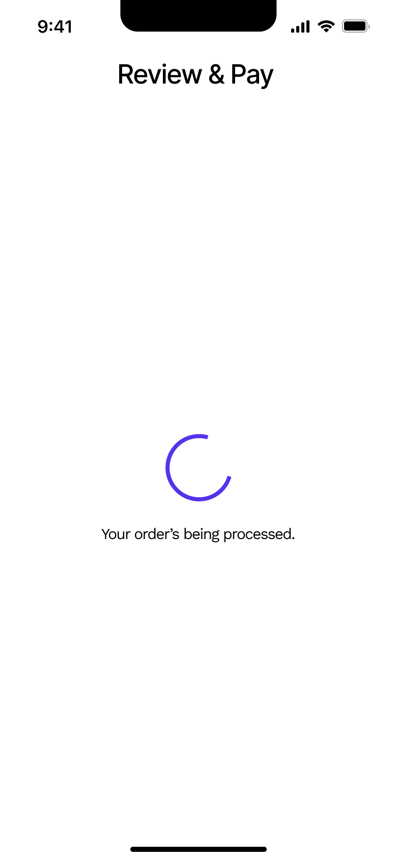 Your order's being processed.