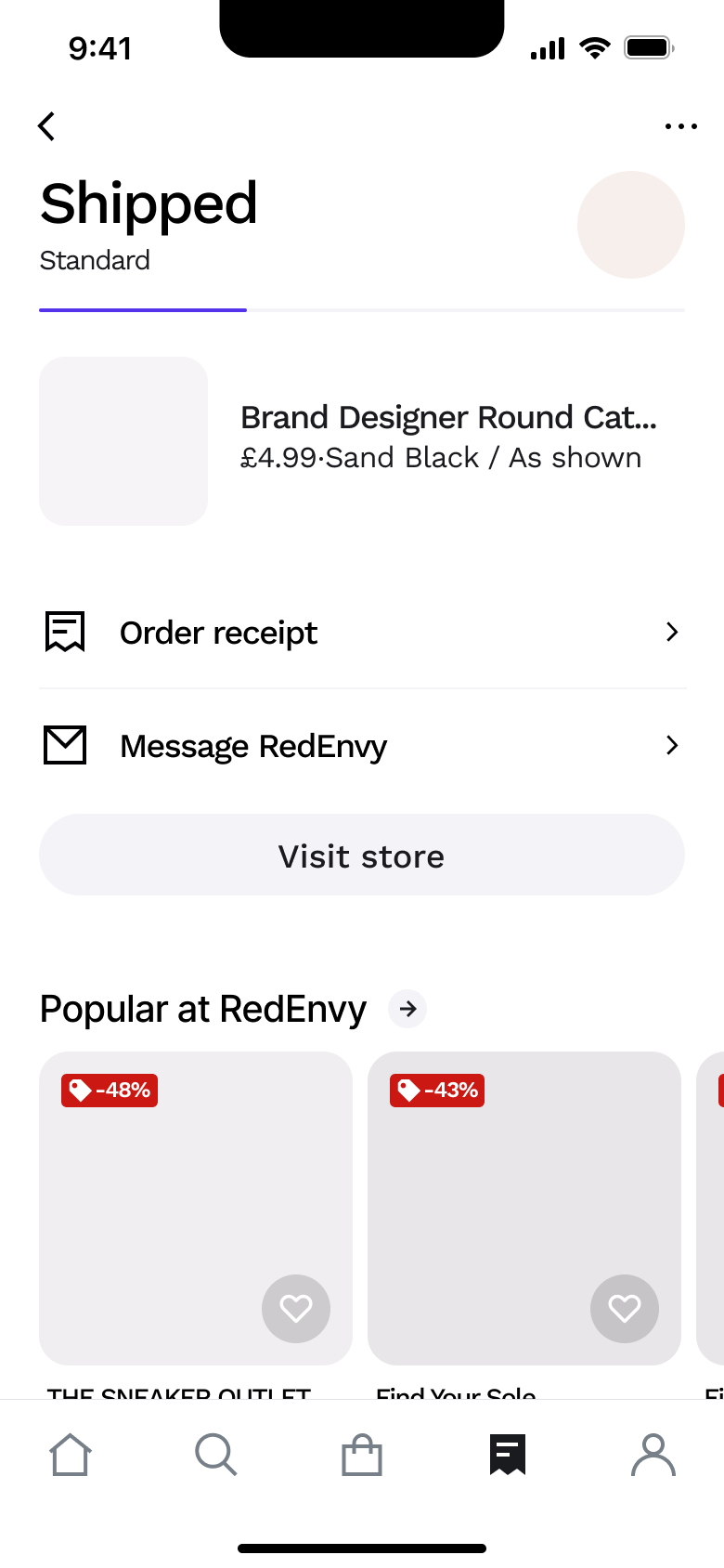 Order scrolled to popular at store.