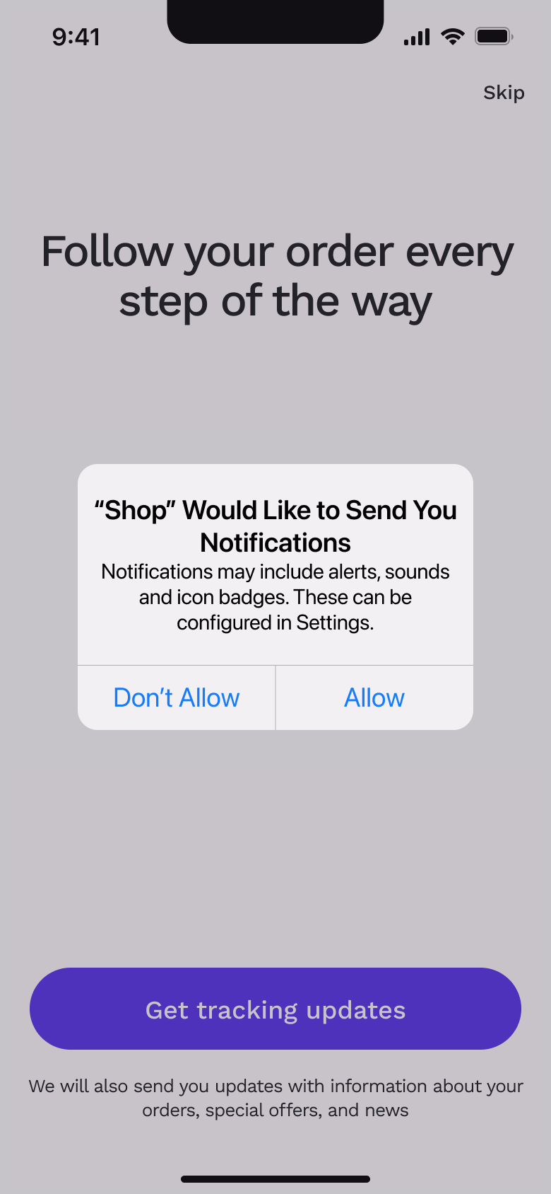Notifications system alert over priming.