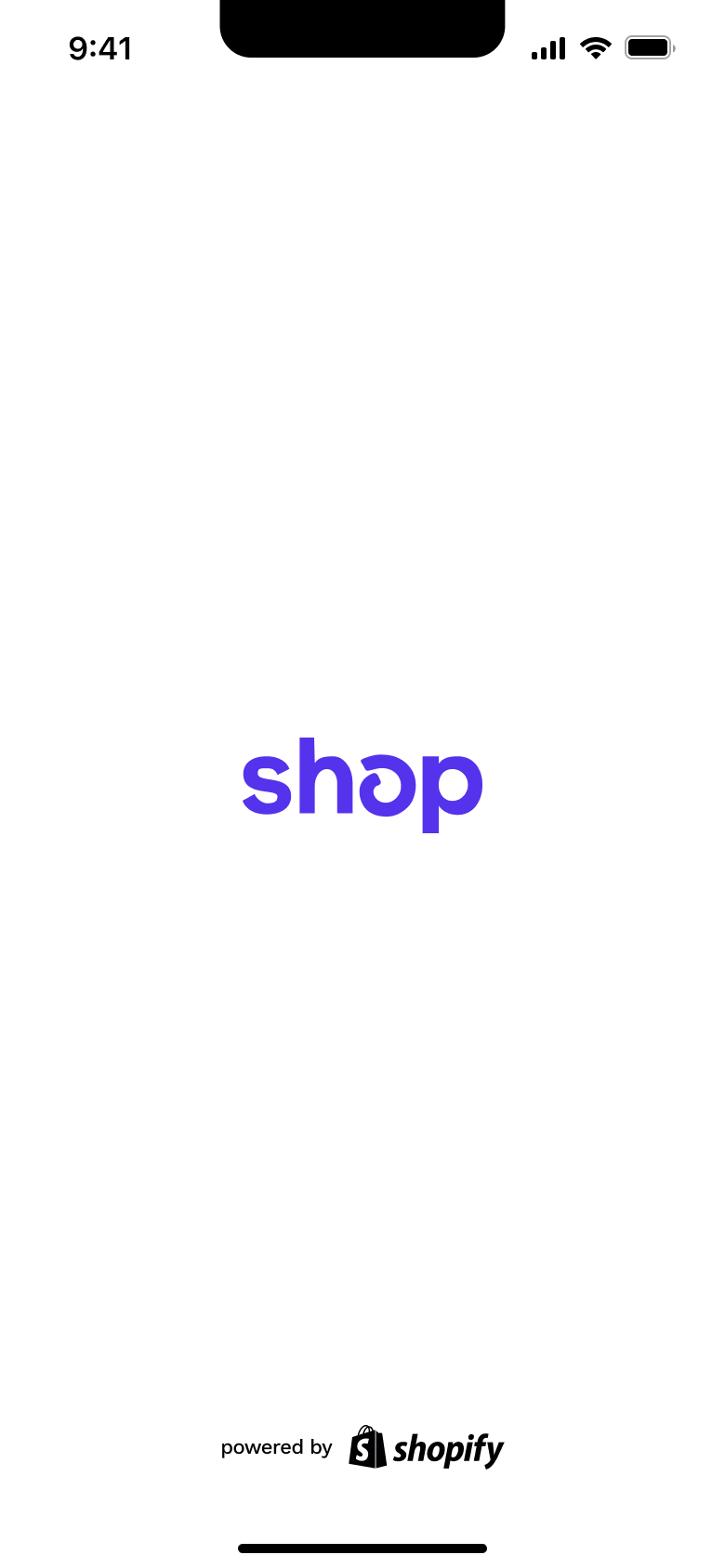 Shop wordmark loading screen.