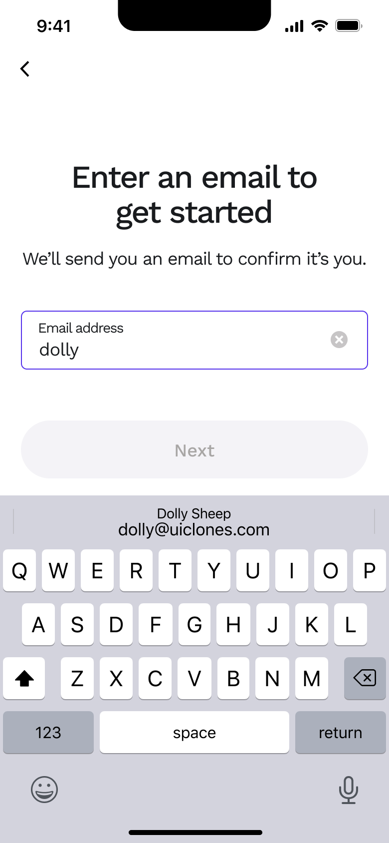 Enter an email to get started with suggestion.