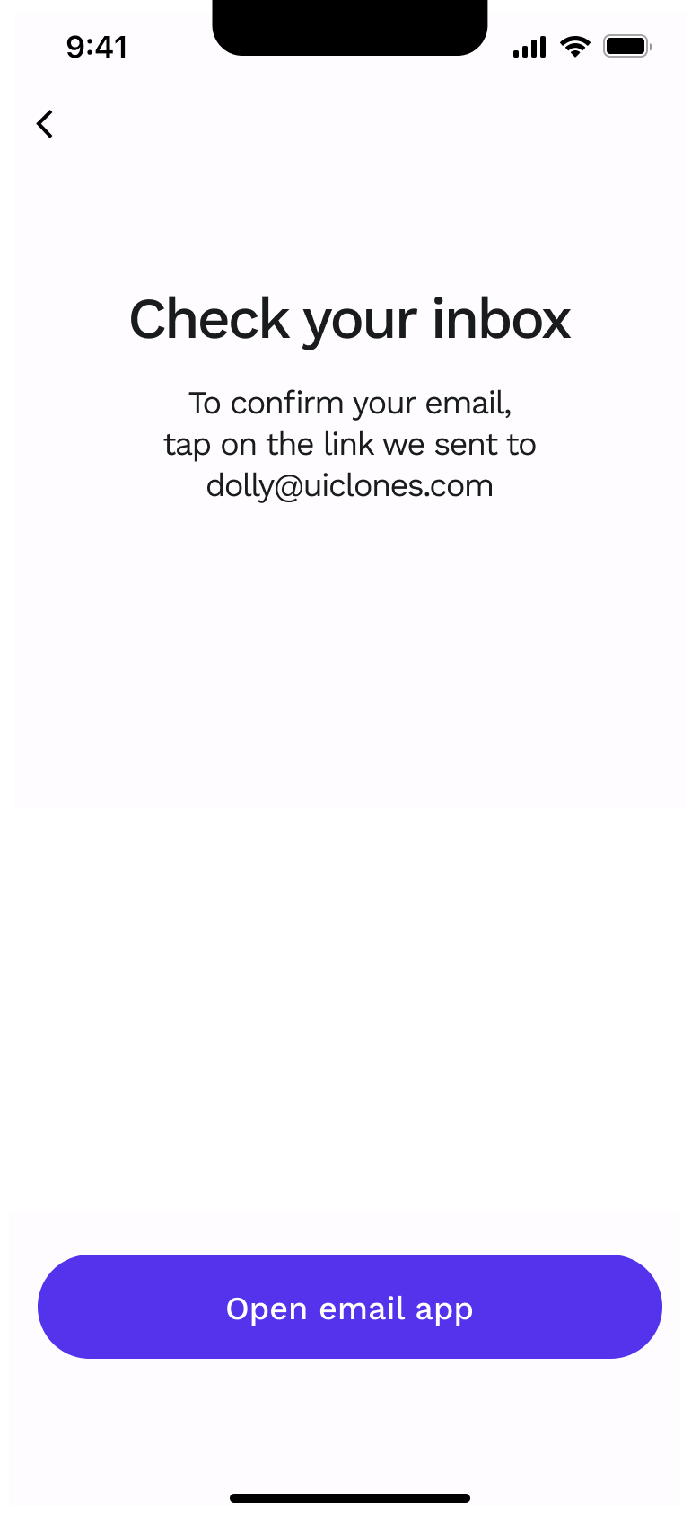 Check your inbox: open email app.