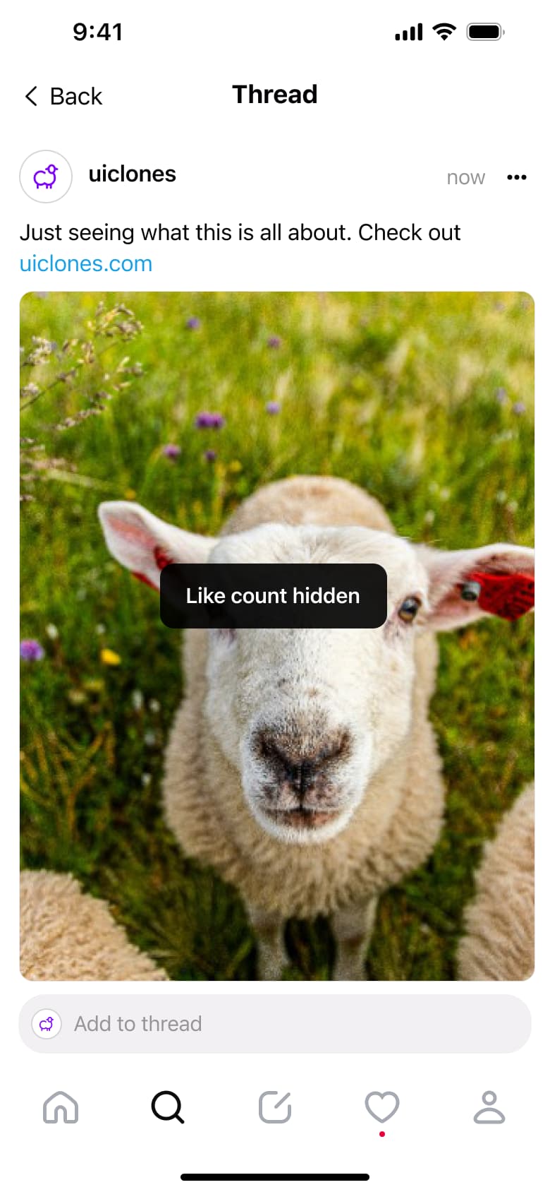 Like count hidden toast.