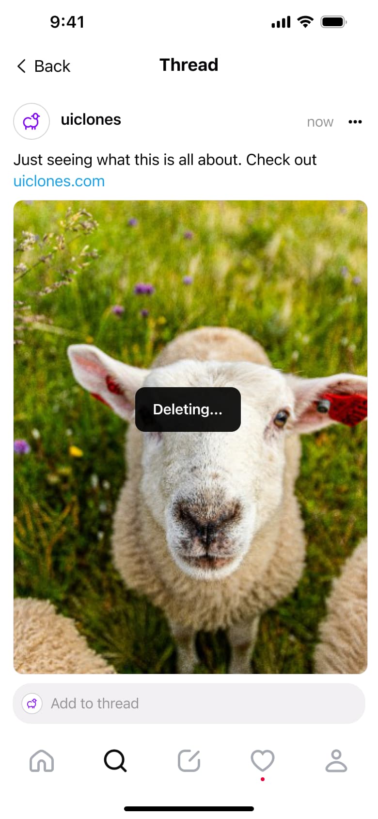 Deleting post overlay.