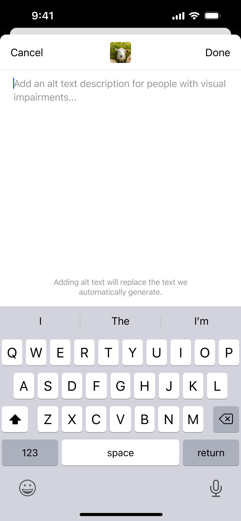 Add alt text description for the photo.