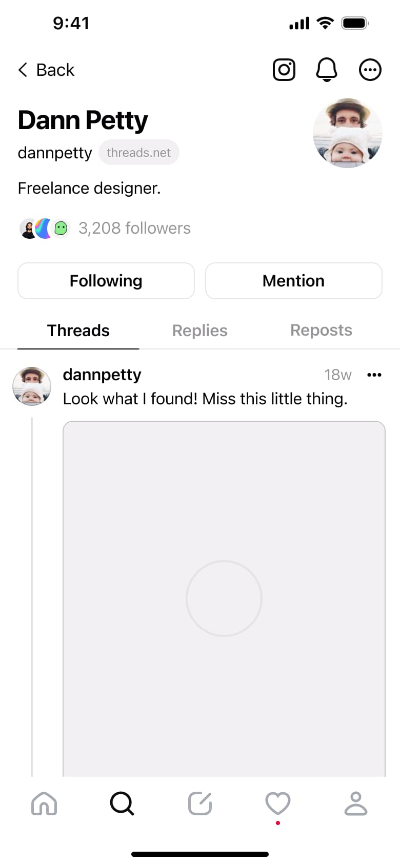 User profile loading thread.