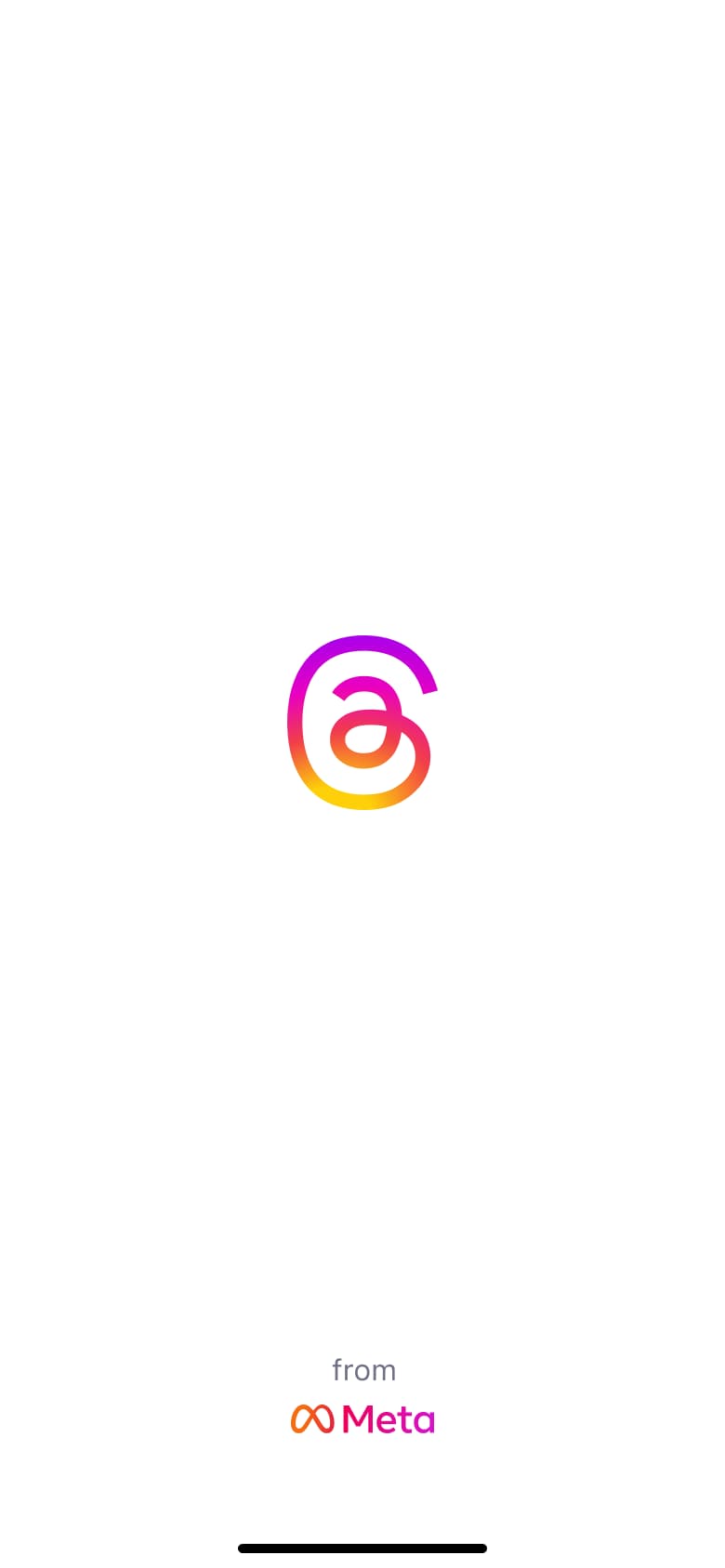 Launch screen with logo and from company footer.