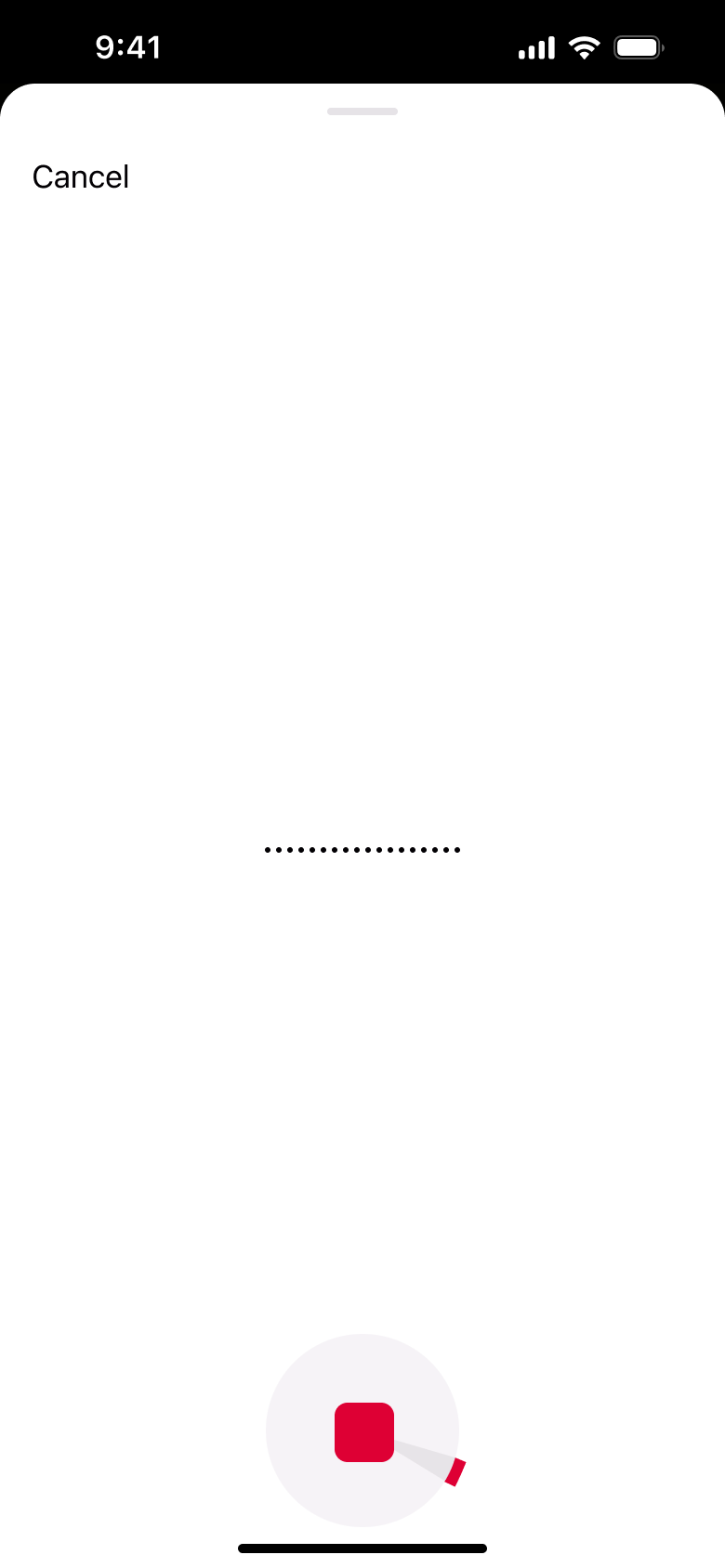 Voice note recording with waveform.