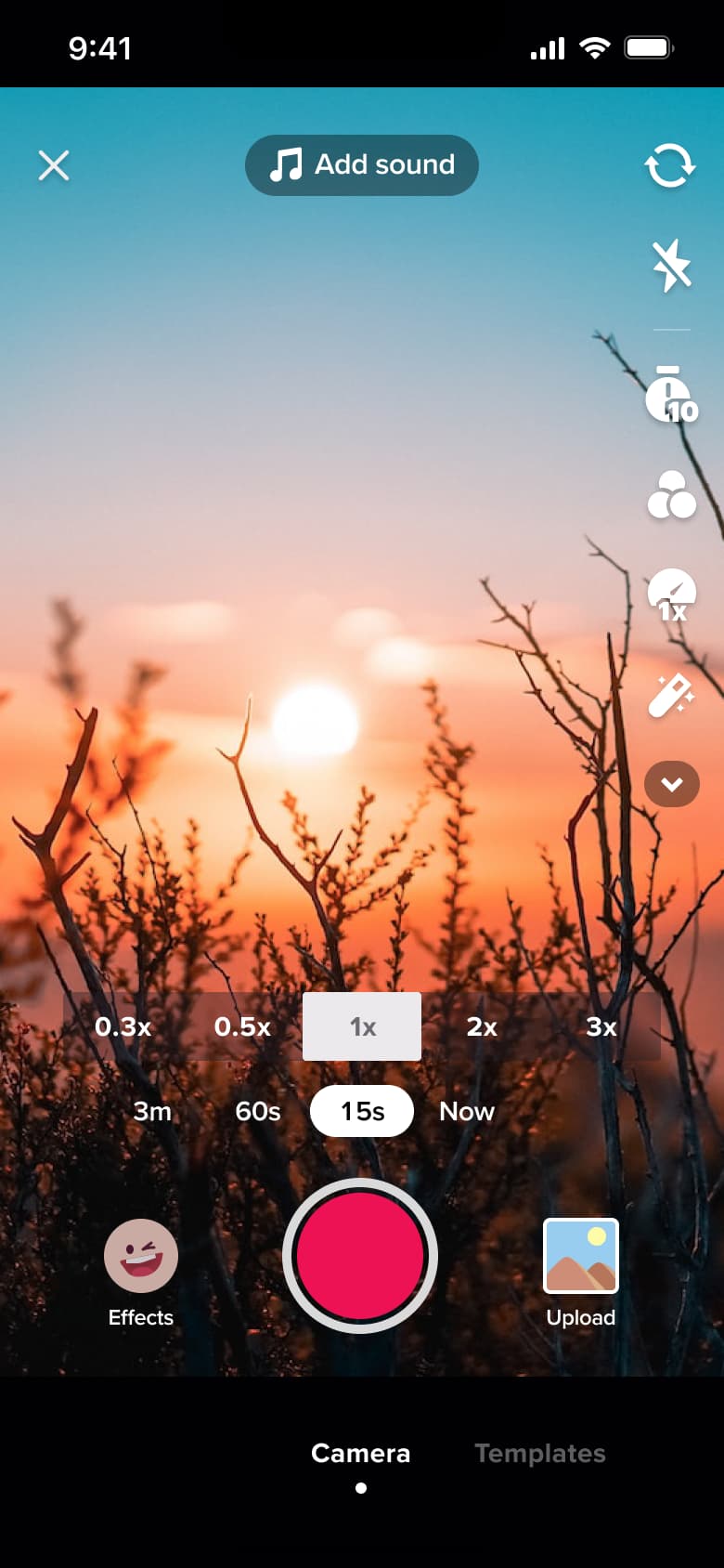 Camera speed options from slow to fast.