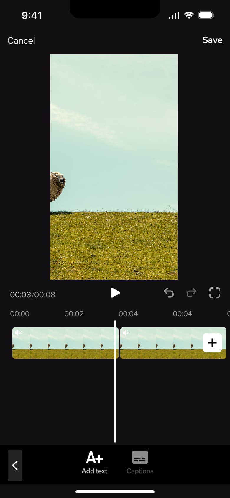 Video editor text tool: add text and captions.