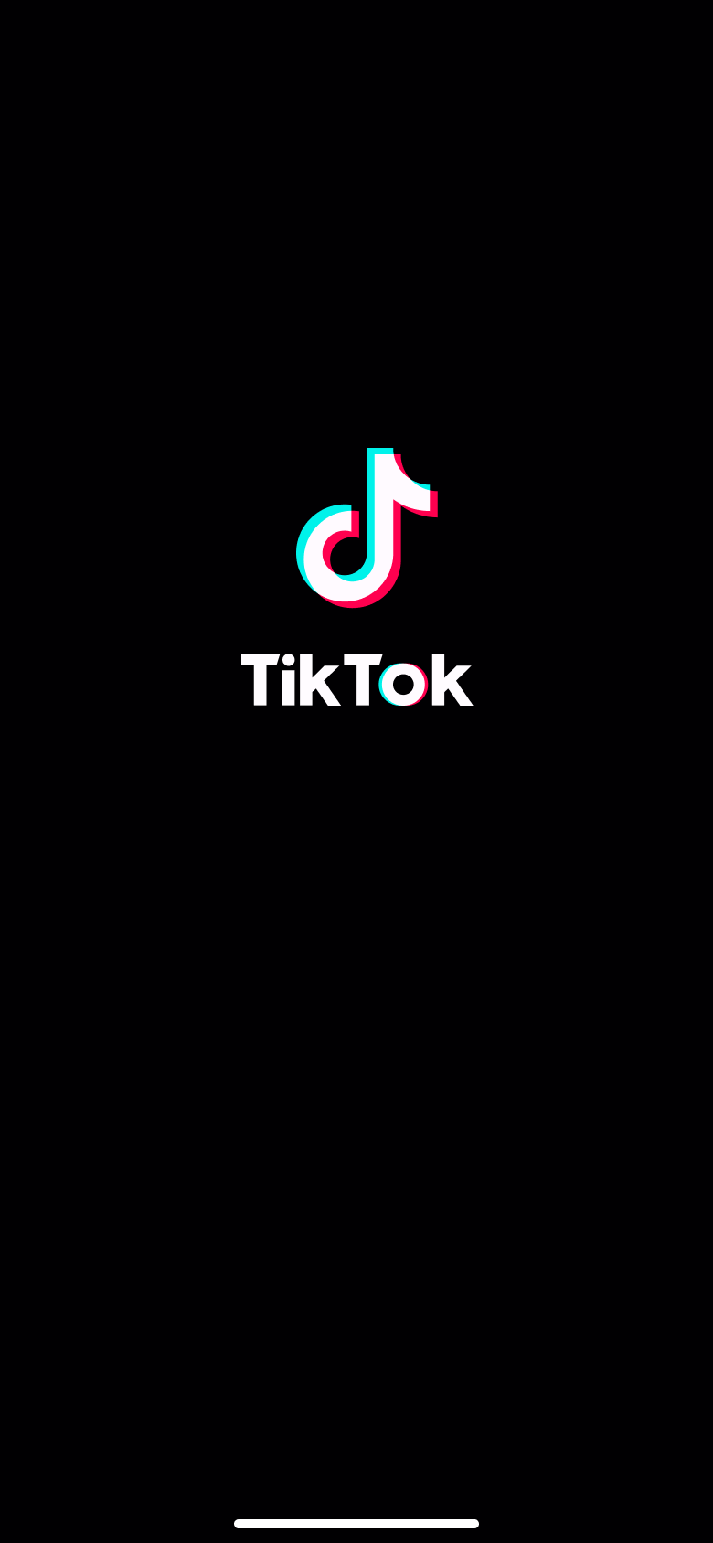 Launch screen with centred logo on black.