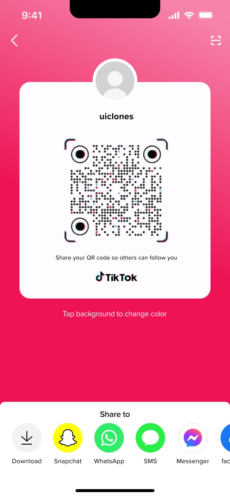 QR code card with background colour changed.