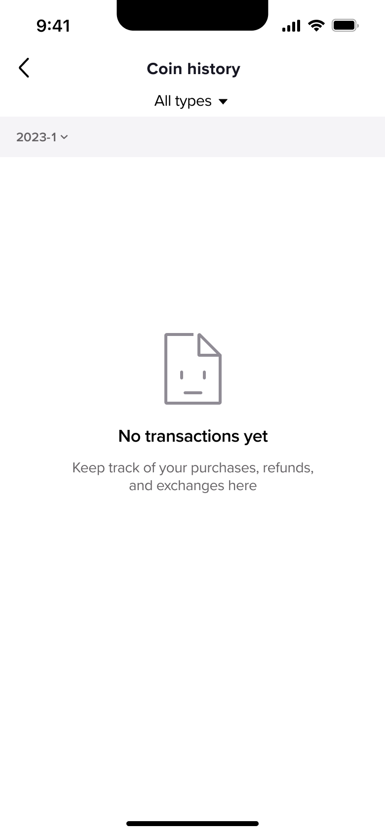 Coin history: no transactions yet.