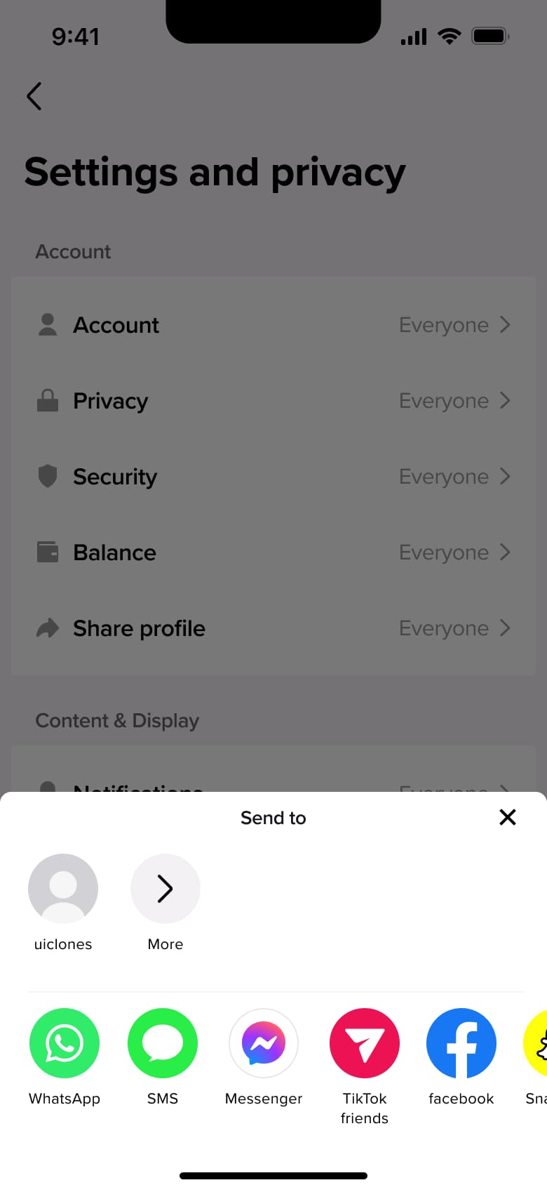 Send to sheet for sharing your profile.
