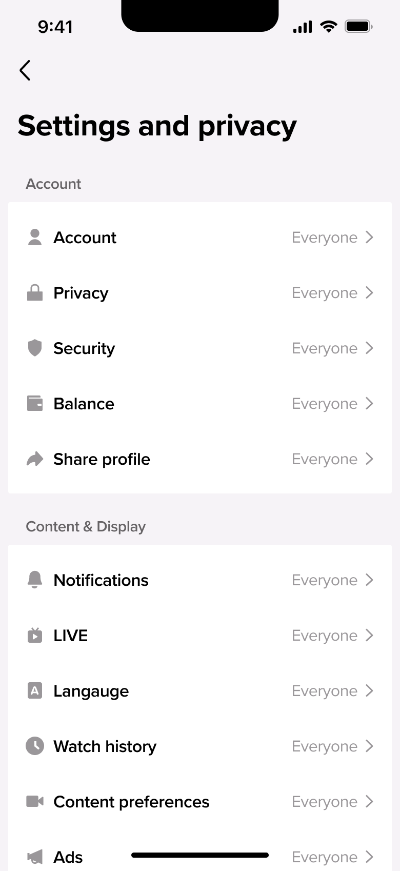 TikTok flow, step 1: settings 3