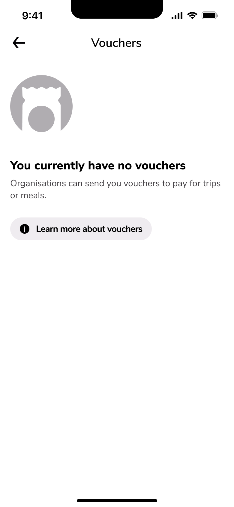 Vouchers empty: you currently have no vouchers.