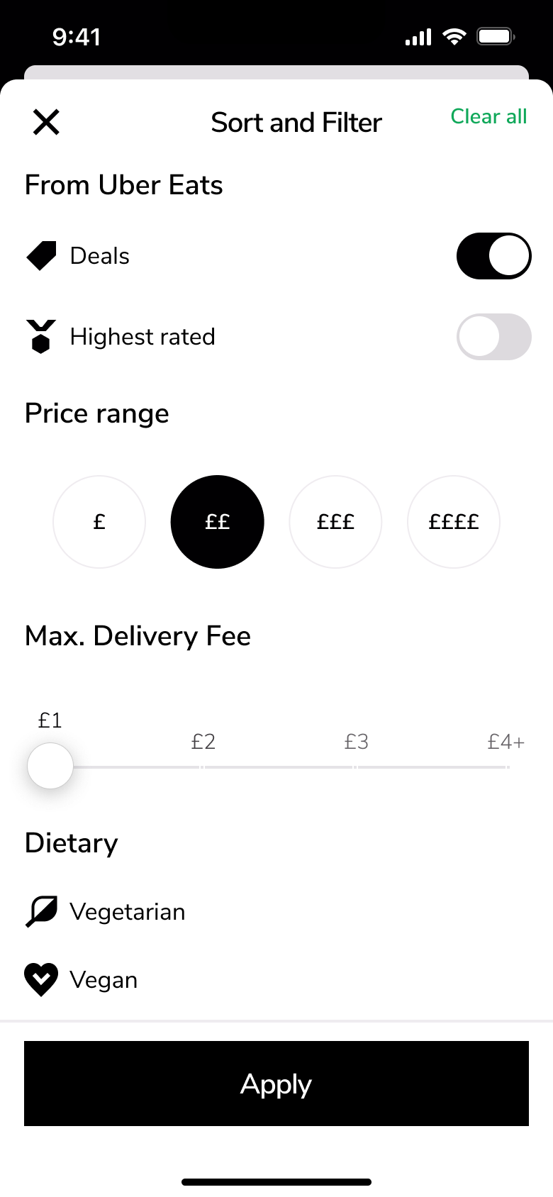 Max delivery fee at minimum.