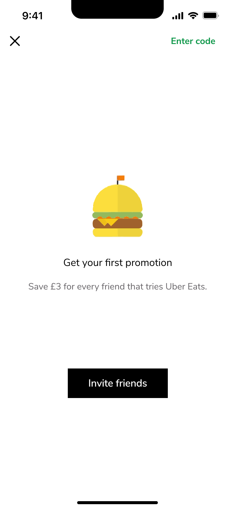 Get your first promotion: invite friends reward with enter code link.