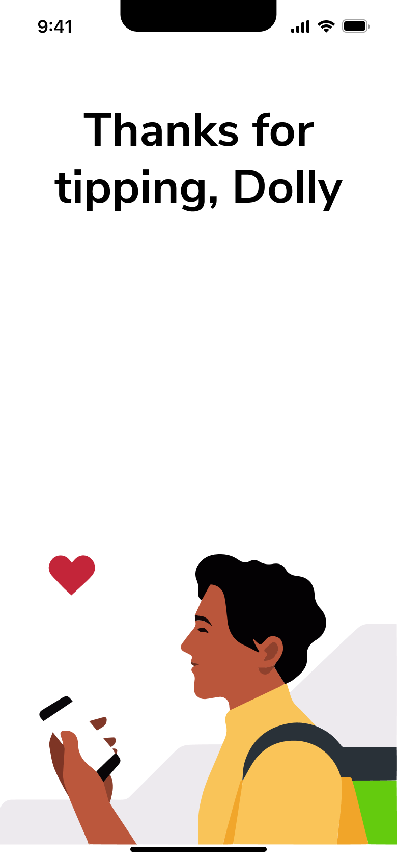 Thanks for tipping confirmation illustration.