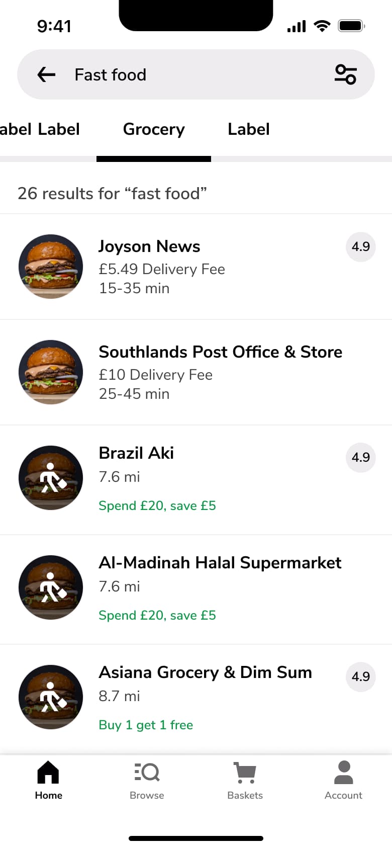 UberEats flow, step 1: search - 6
